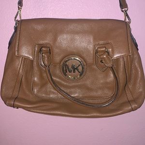 Michael Kors brown leather bag with crossbody strap